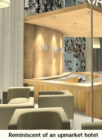 The corridors are reminiscent of an upmarket hotel